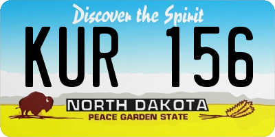 ND license plate KUR156