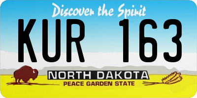 ND license plate KUR163
