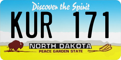 ND license plate KUR171