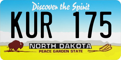 ND license plate KUR175