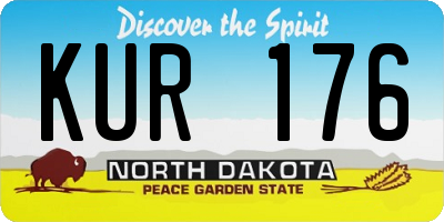 ND license plate KUR176