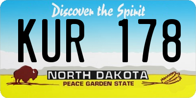 ND license plate KUR178