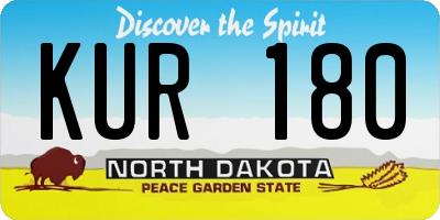 ND license plate KUR180