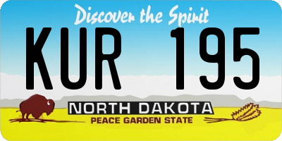 ND license plate KUR195