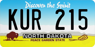 ND license plate KUR215