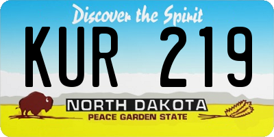 ND license plate KUR219