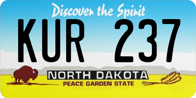 ND license plate KUR237