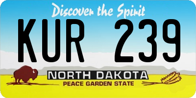 ND license plate KUR239