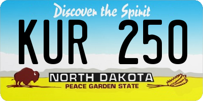 ND license plate KUR250
