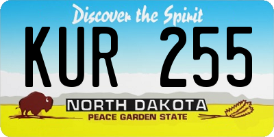 ND license plate KUR255