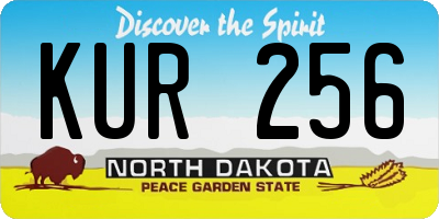 ND license plate KUR256