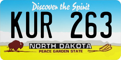 ND license plate KUR263