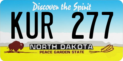 ND license plate KUR277