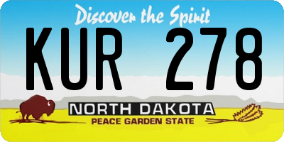 ND license plate KUR278