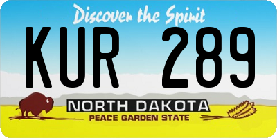ND license plate KUR289