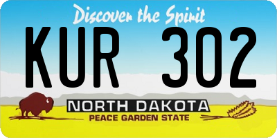 ND license plate KUR302