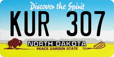 ND license plate KUR307