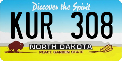 ND license plate KUR308