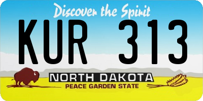 ND license plate KUR313