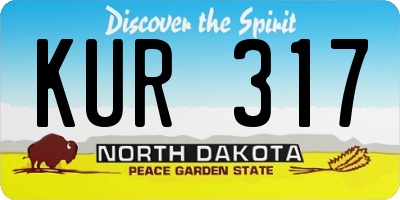 ND license plate KUR317