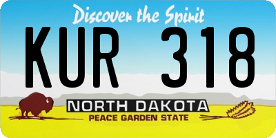 ND license plate KUR318