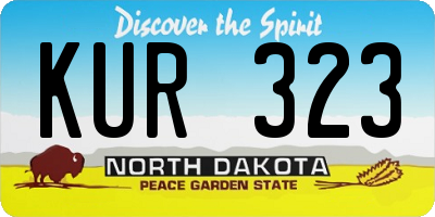 ND license plate KUR323