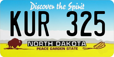 ND license plate KUR325