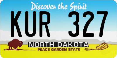 ND license plate KUR327