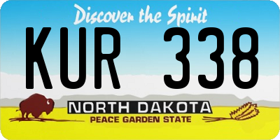 ND license plate KUR338