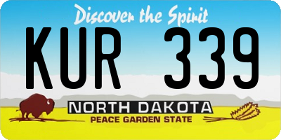 ND license plate KUR339