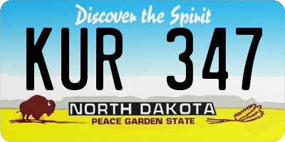 ND license plate KUR347