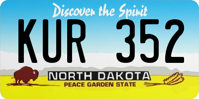 ND license plate KUR352