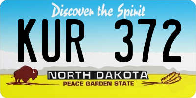 ND license plate KUR372