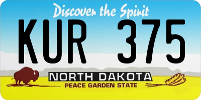 ND license plate KUR375