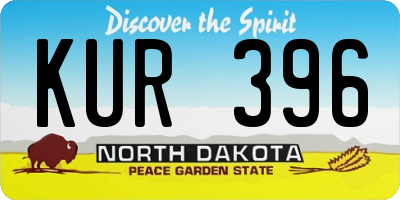 ND license plate KUR396