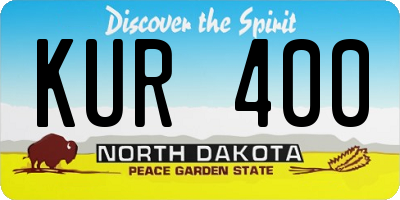 ND license plate KUR400