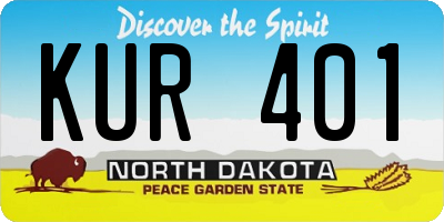 ND license plate KUR401