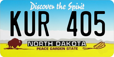 ND license plate KUR405