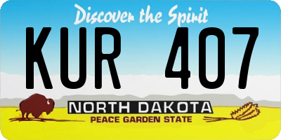 ND license plate KUR407