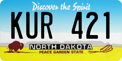 ND license plate KUR421