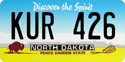 ND license plate KUR426