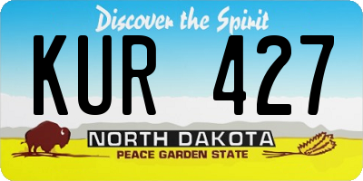 ND license plate KUR427
