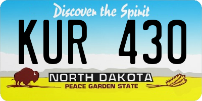 ND license plate KUR430