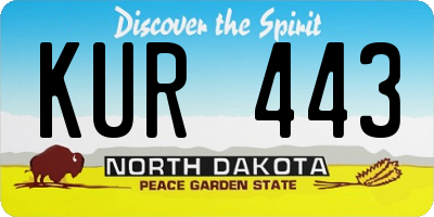 ND license plate KUR443