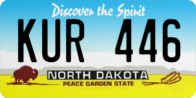 ND license plate KUR446