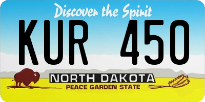ND license plate KUR450