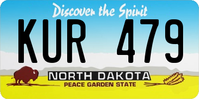ND license plate KUR479