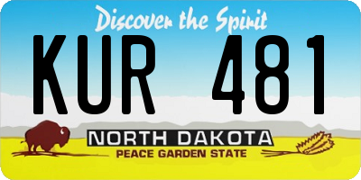 ND license plate KUR481