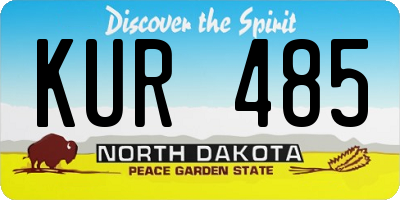 ND license plate KUR485