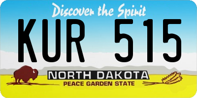 ND license plate KUR515